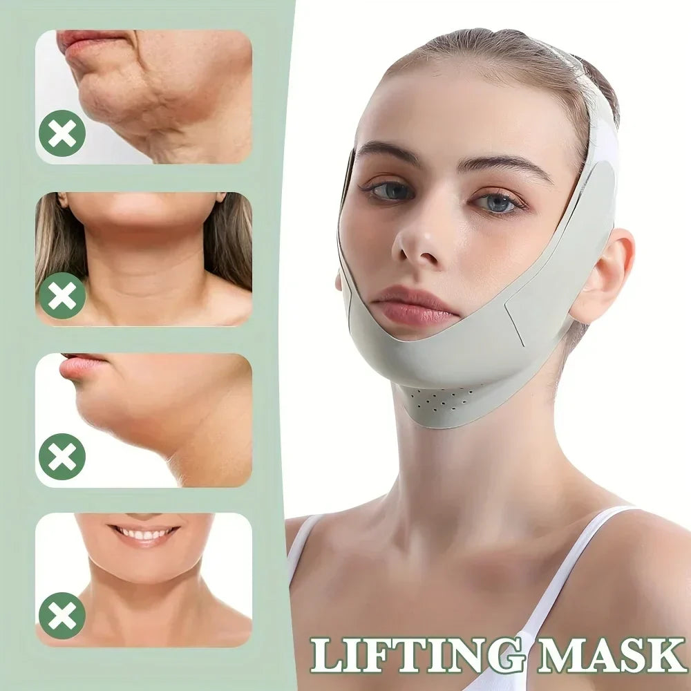 Faixa de lifting facial | Com corte em V | Sensação agradável de firmeza ao usar | ContourBand