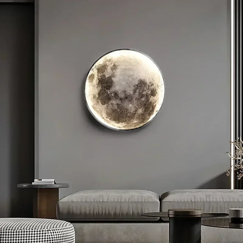 LED-Wandleuchte Mondform 24-80 cm | Realistisches Mondoberflächenmuster | Warmweiss, Kaltweiss, Neutralweiss für Zuhause 5