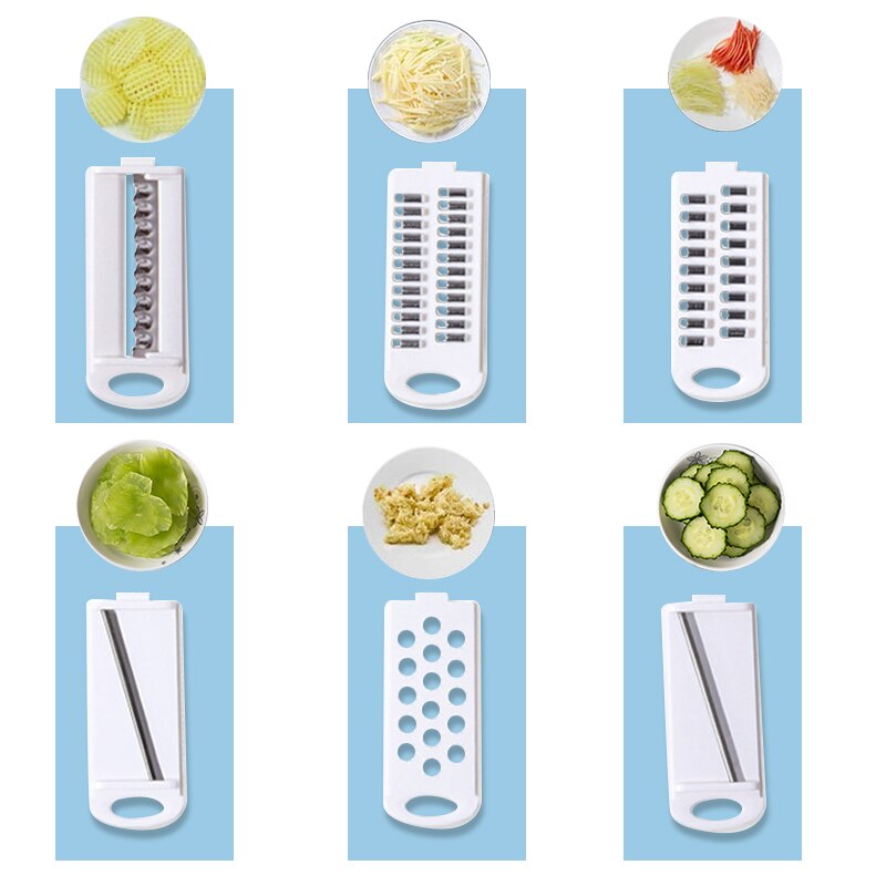Multifunktionales Schneide-Set 12-in-1 Edelstahl | Julienne, Raspel, Hacker, Knoblauchmahler | Spülmaschinenfest & Platzsparend 7