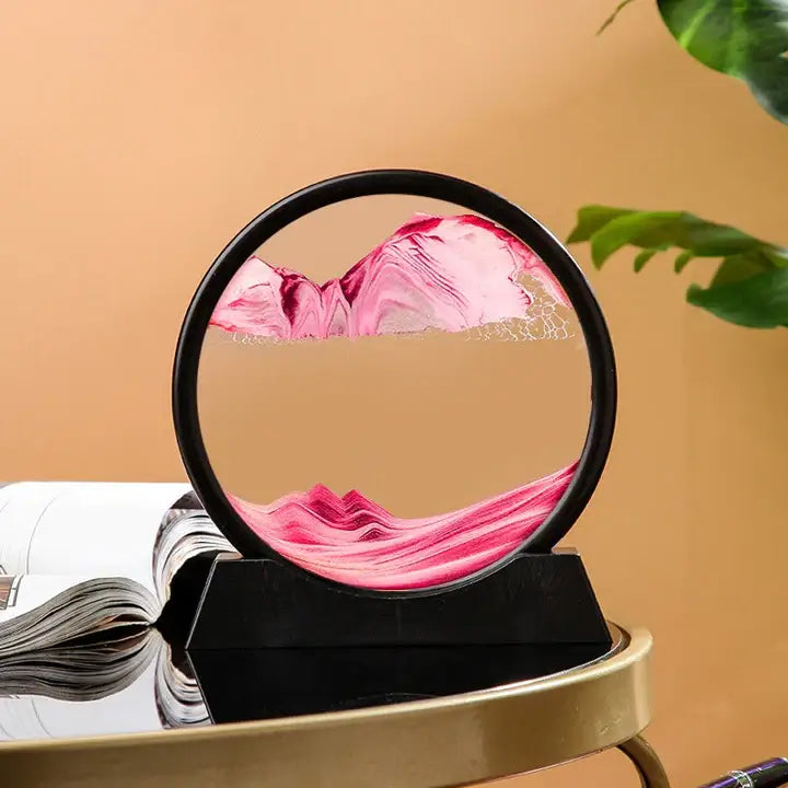 Sandbild Deko Glas | Bewegliche Sandlandschaft | Entspannende Design-Deko | ZenFlow