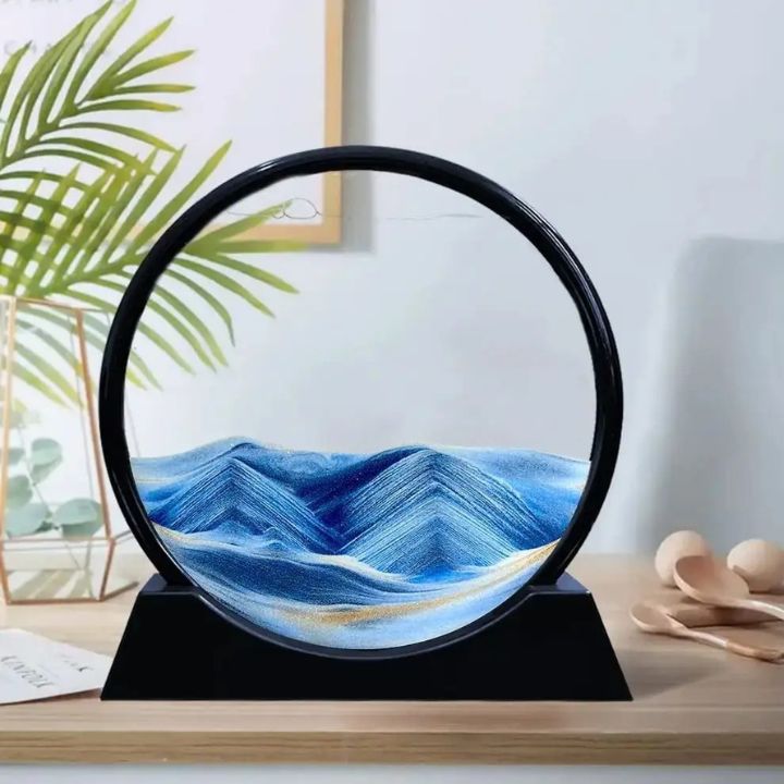 Sanduhr | 3D Sandkunst Tiefsee | Beruhigender Fließeffekt | AquaScape