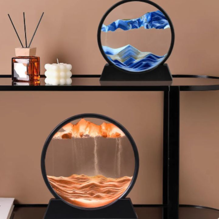 Sanduhr | 3D Sandkunst Tiefsee | Beruhigender Fließeffekt | AquaScape