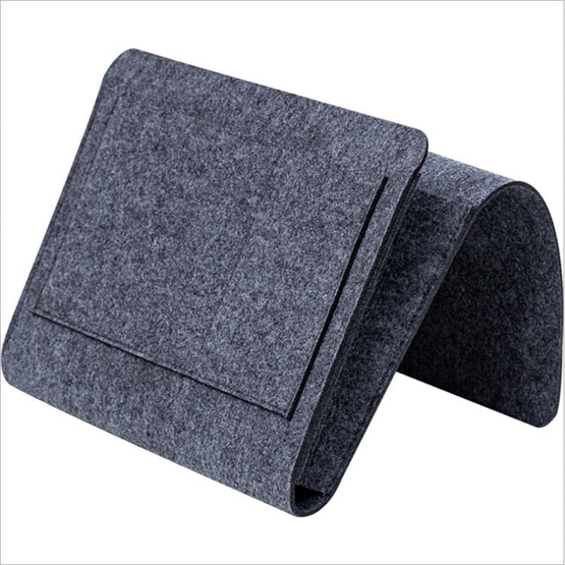 Sac de rangement multifonctionnel en feutre pour lit | 5 compartiments | Organisateur de table de chevet pour canapé | Pockway