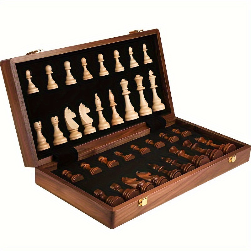 Schachspiel aus Holz | Faltbares Schachbrett | Figuren & Aufbewahrung | RoyalBrett