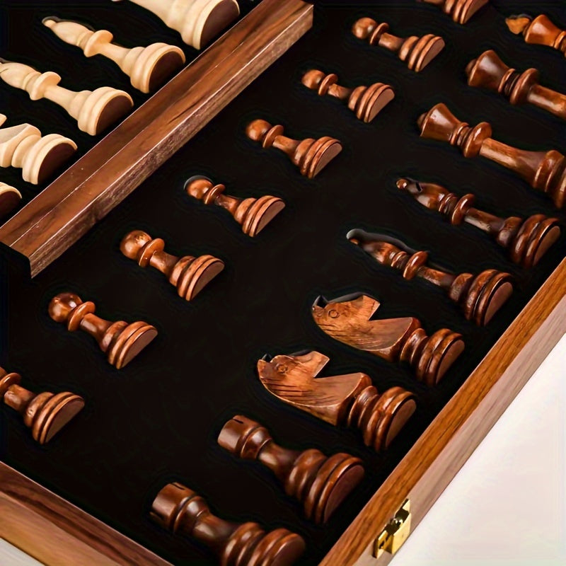 Schachspiel aus Holz | Faltbares Schachbrett | Massives Holz | RoyalBrett