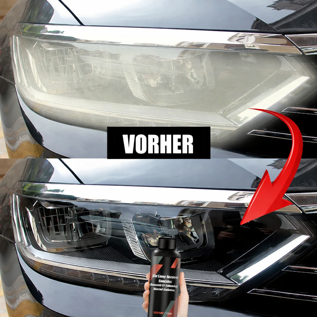 Scheinwerfer Aufbereitungsflüssigkeit | Entfernt Vergilbung | Sofort Klar | UV-Schutz | BrightLite