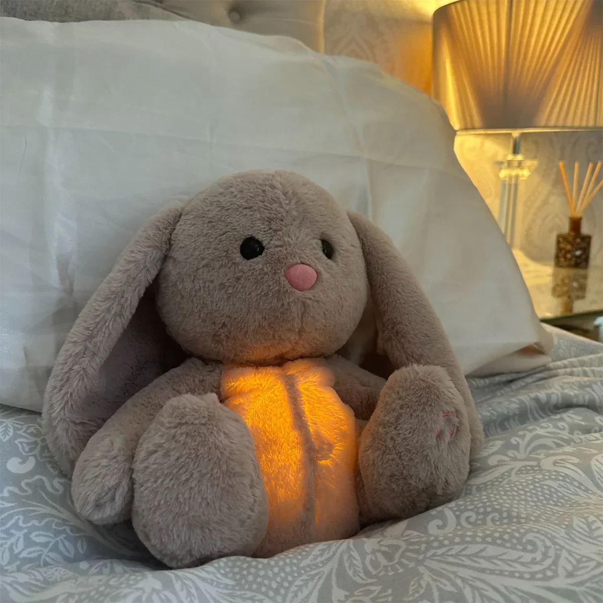 Atmendes Kuschelkaninchen aus weichem Plüsch | Sanfte Atembewegung sorgt für Ruhe | Abnehmbares Modul, waschbar 6