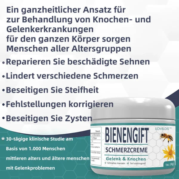 Schmerzmittel | Bienengift Pflege für Gelenke | Wärmende Tiefenwirkung Massage | BeeRelief