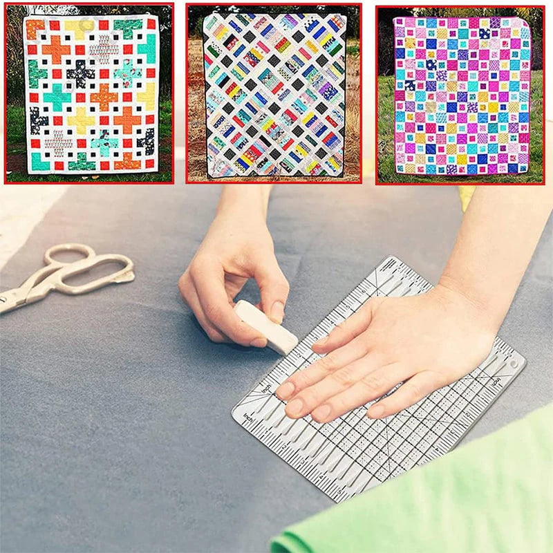 Schneide Stoffe schnell | Bis zu 6 Streifen | Rutschfest & Beidhändig mit Schneidebrett | QuiltMate