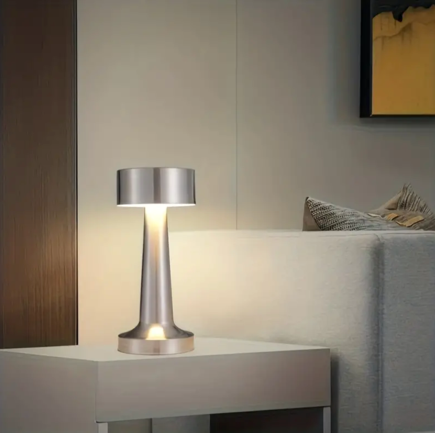 Bezdrátová stmívatelná LED stolní lampa | Dotykové ovládání | Stolní lampa s akumulátorem | GlowPillar