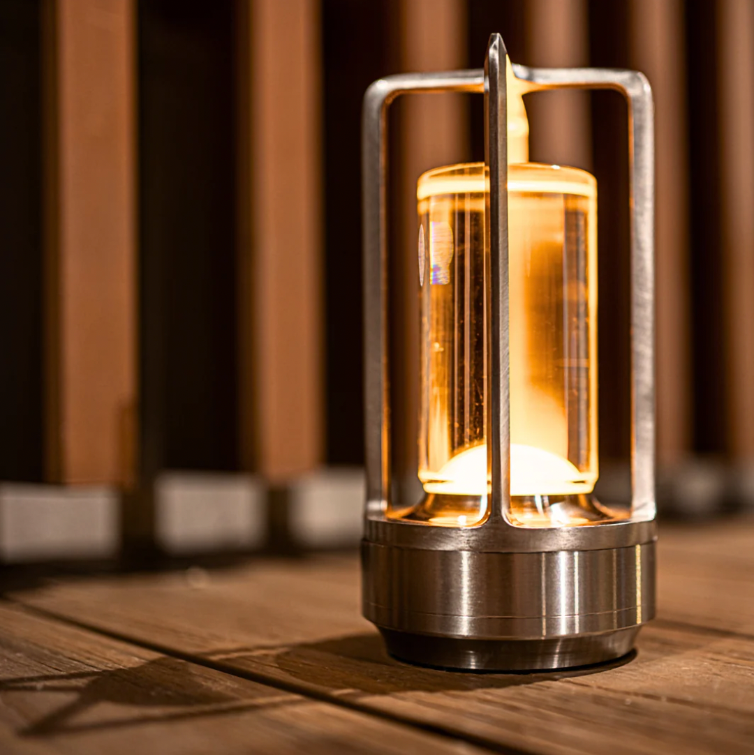 Lampe de table sans fil | Design en cristal | Intensité réglable par commande tactile | CrystalGlow