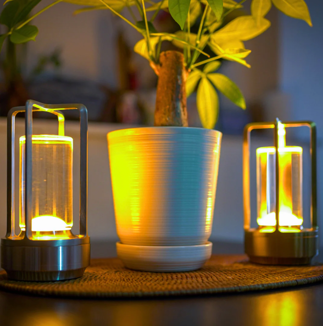 Lampe de table sans fil | Design en cristal | Intensité réglable par commande tactile | CrystalGlow