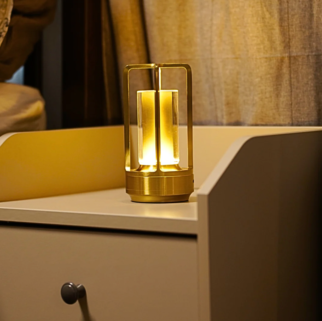 Lampe de table sans fil | Design en cristal | Intensité réglable par commande tactile | CrystalGlow