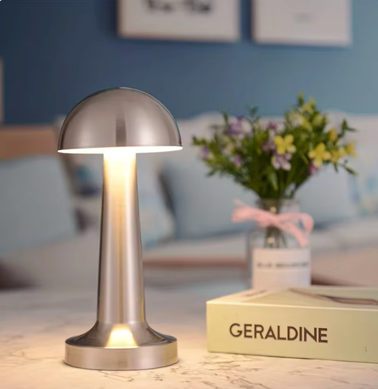 Stolní lampa | Houbový design se 3 barvami světla | Dotykové ovládání | AuraMush