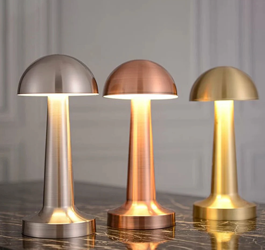 Stolní lampa | Houbový design se 3 barvami světla | Dotykové ovládání | AuraMush