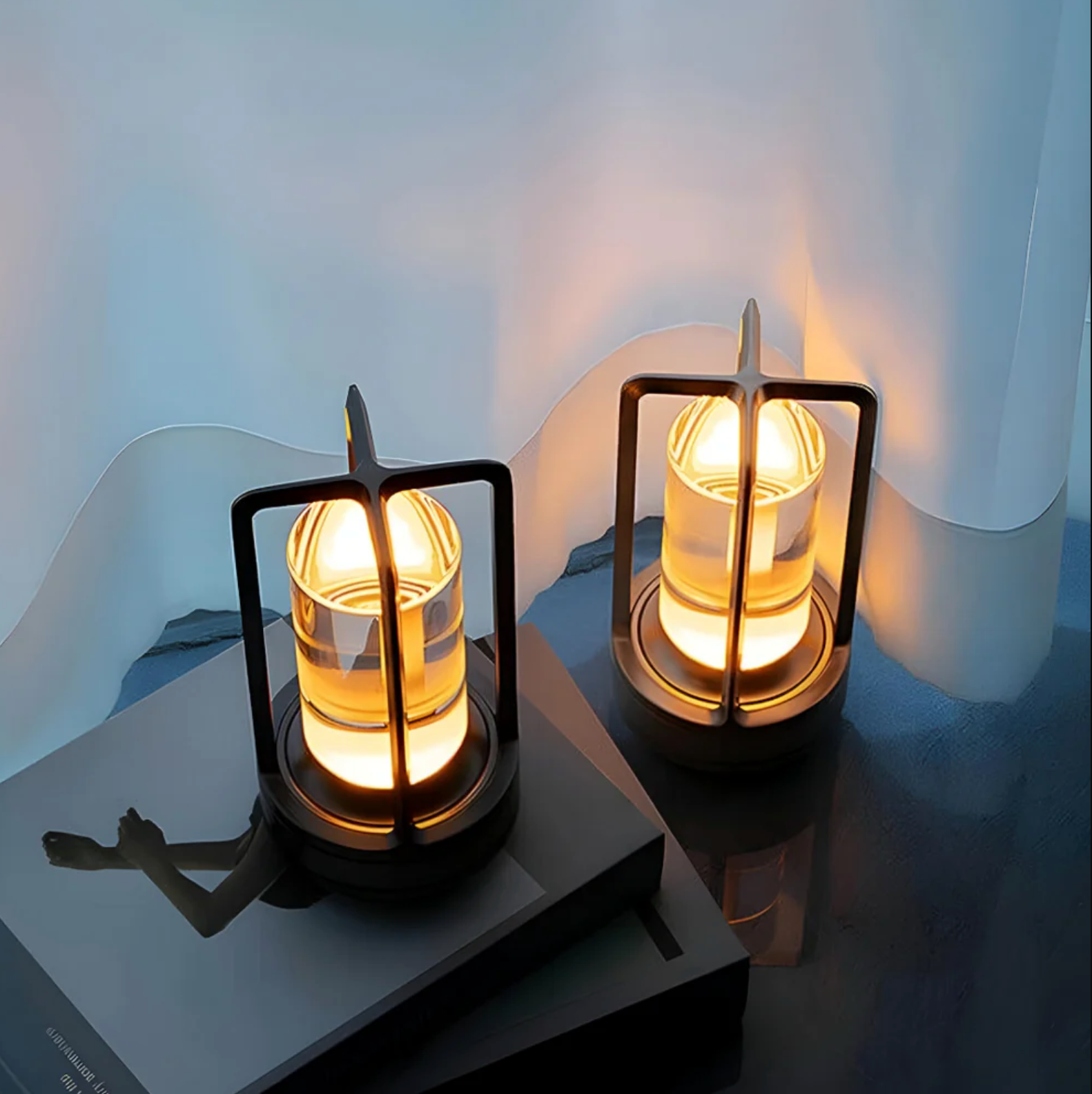Lampe de table sans fil | Design en cristal | Intensité réglable par commande tactile | CrystalGlow