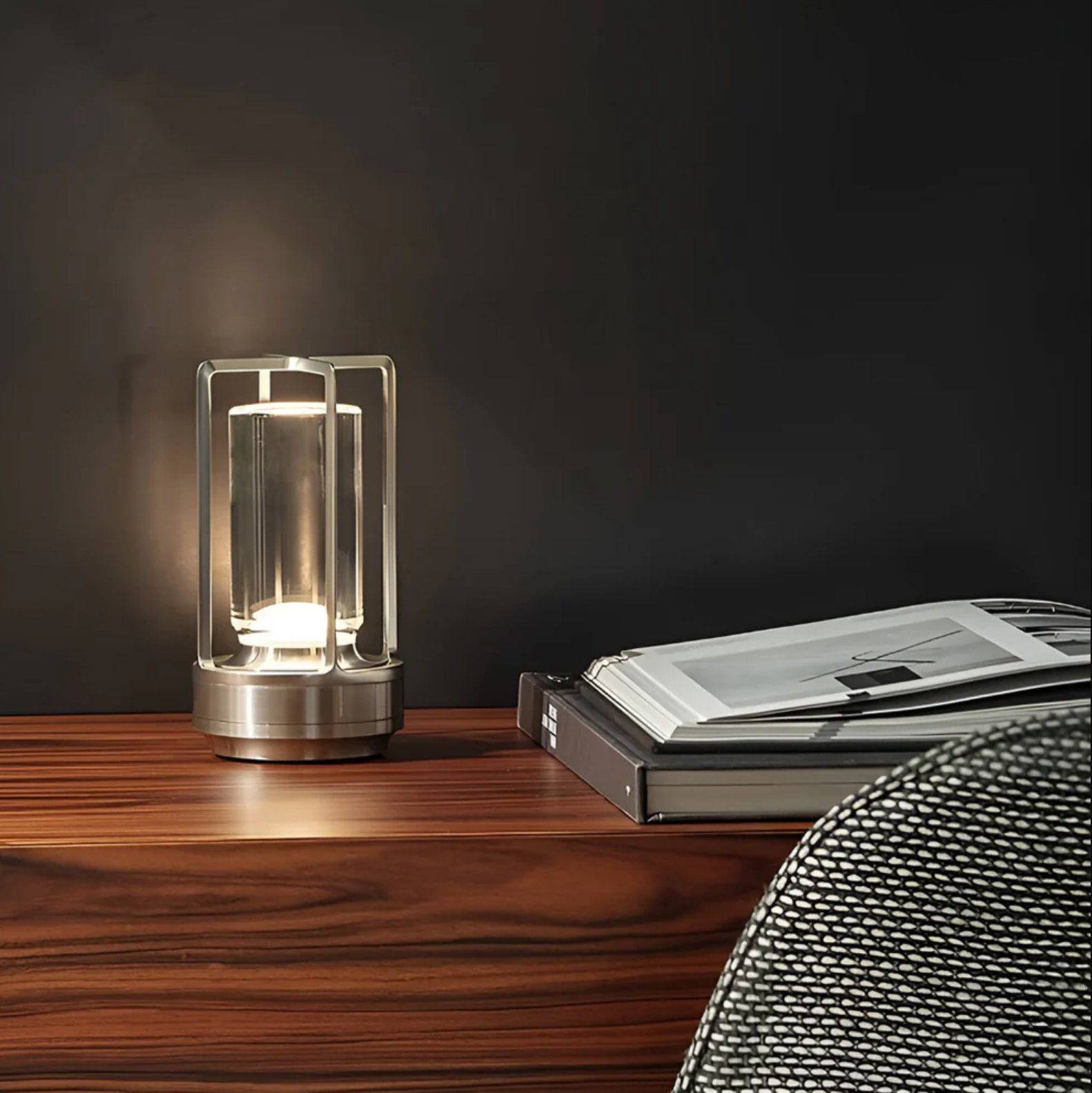 Lampe de table sans fil | Design en cristal | Intensité réglable par commande tactile | CrystalGlow