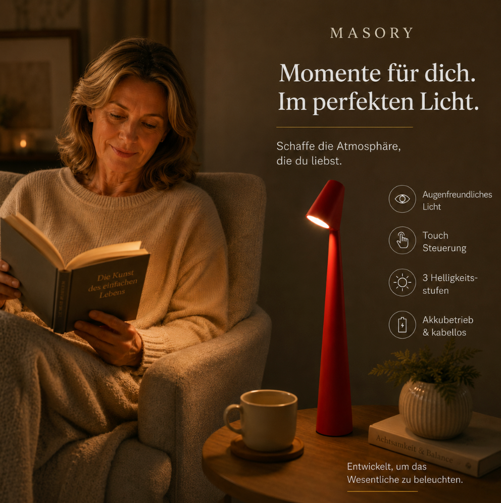 Akku Tischlampe Aluminium 35 cm & 45 cm | Kabellos mit 3-Stufen Touch-Dimmer | USB-Aufladung, 8-10 Std. Leuchtdauer, 5 Farben 2