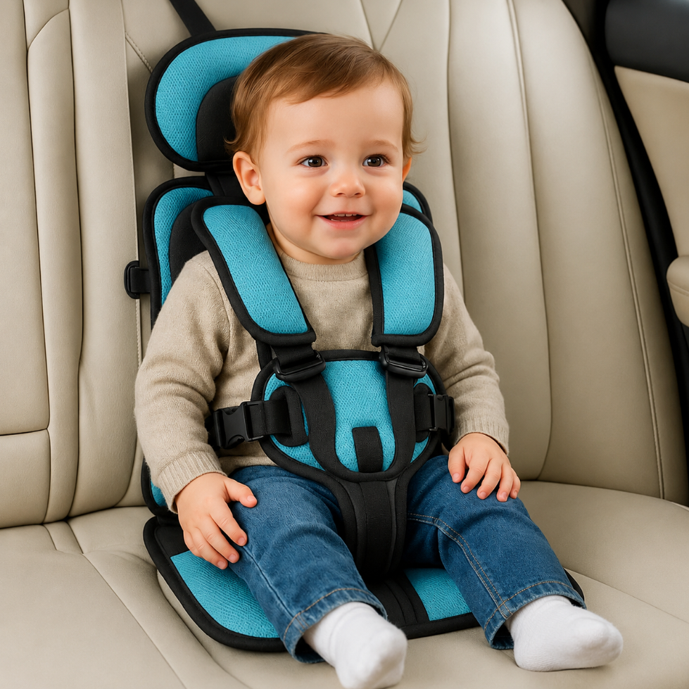 Faltbarer Kinderautositz | 5-Punkt-Sicherheitsgurt, Montage unter 1 Minute | Leicht und kompakt für Auto, Taxi und Reisen 1