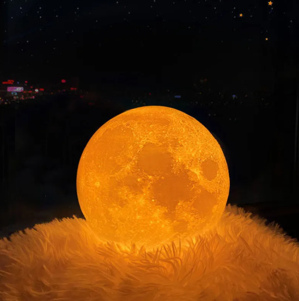 Lampada lunare magica | 16 colori | con supporto in legno | MoonNest