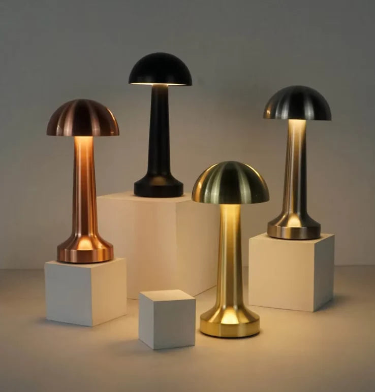 Stolní lampa | Houbový design se 3 barvami světla | Dotykové ovládání | AuraMush
