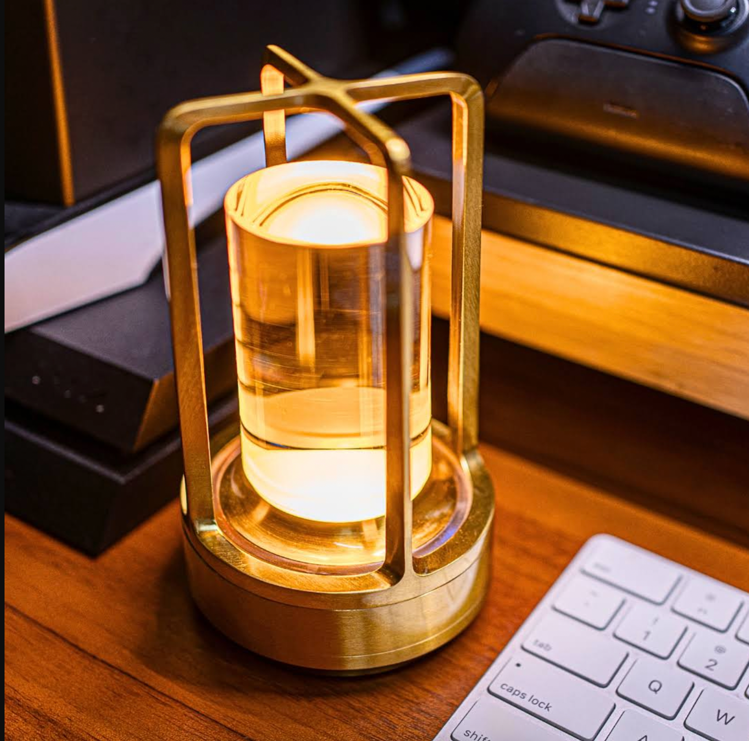 Lampe de table sans fil | Design en cristal | Intensité réglable par commande tactile | CrystalGlow