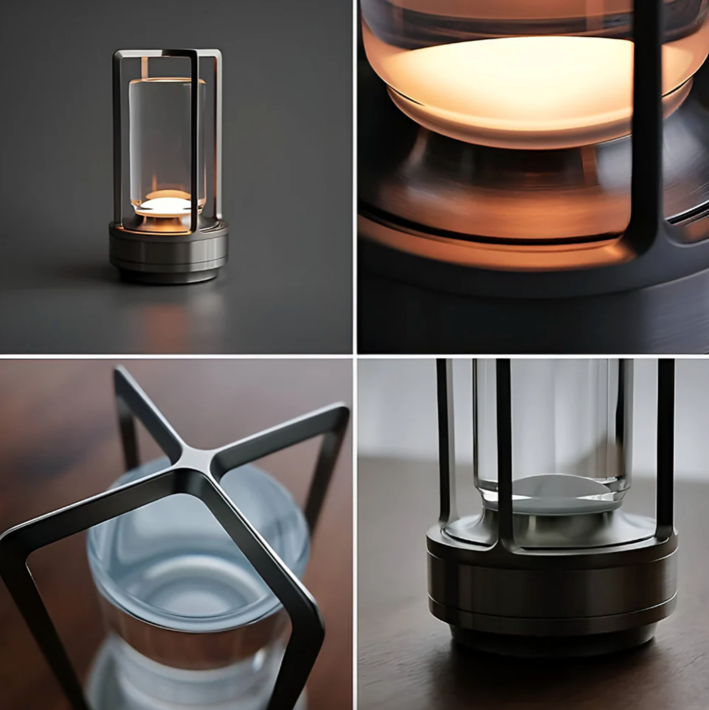 Lampe de table sans fil | Design en cristal | Intensité réglable par commande tactile | CrystalGlow