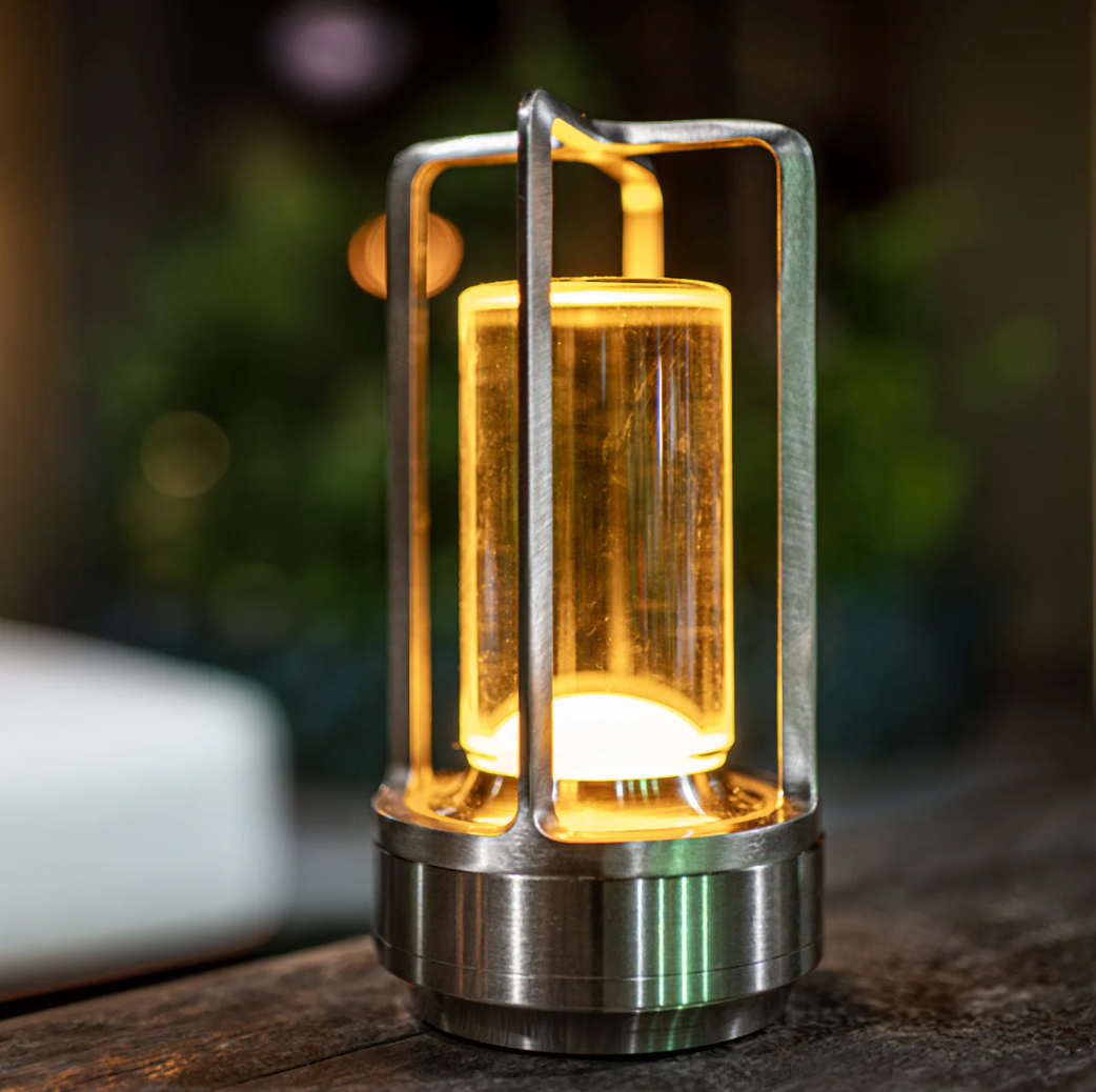 Lampe de table sans fil | Design en cristal | Intensité réglable par commande tactile | CrystalGlow