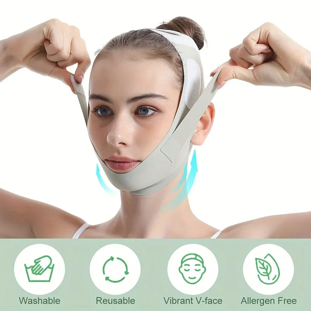 Faixa de lifting facial | Com corte em V | Sensação agradável de firmeza ao usar | ContourBand
