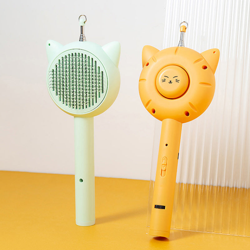 Selbstreinigende Katzenbürste 2-in-1 | Mit Teleskop-Angelrute & Lichtzeiger | Erkennt Flecken, Zecken und Urin per Beleuchtung 5