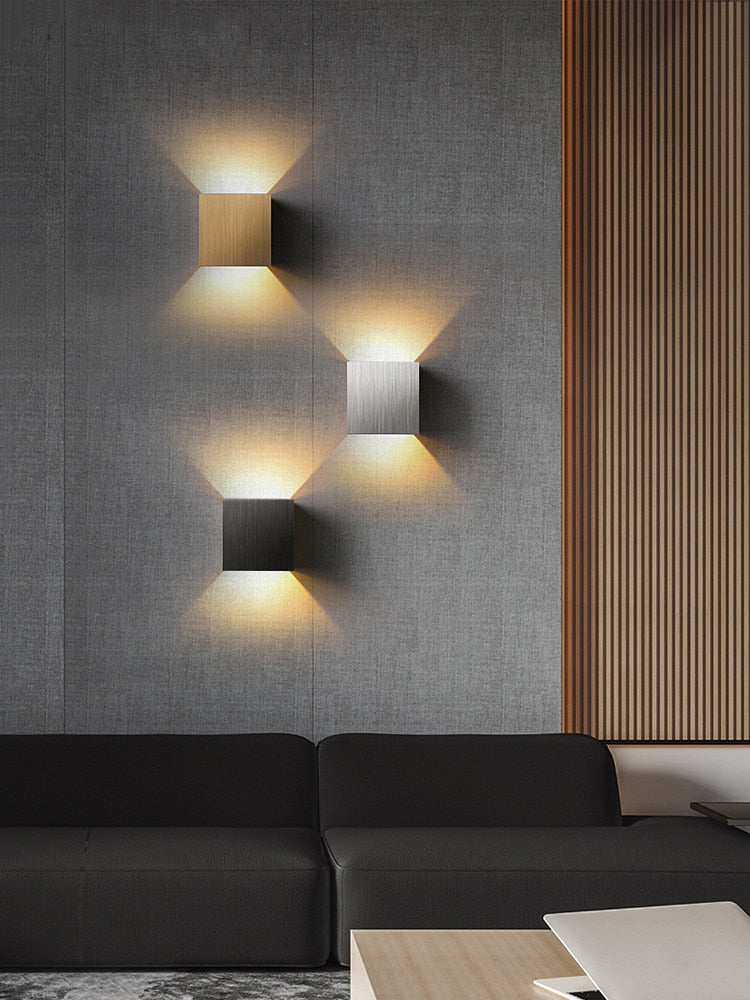 LED nástěnné svítidlo | krychlový design | světlo nahoru a dolů pro efekt na stěně | CubeGlow