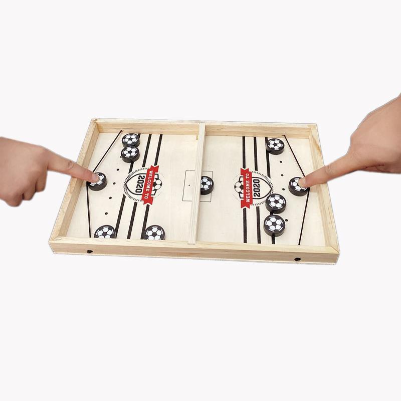 Tischfußball & Shuffleboard Spielset aus Holz | 2-in-1 Spielkombination für 2 Spieler | Kompakt & Tragbar für Zuhause & Unterwegs 8
