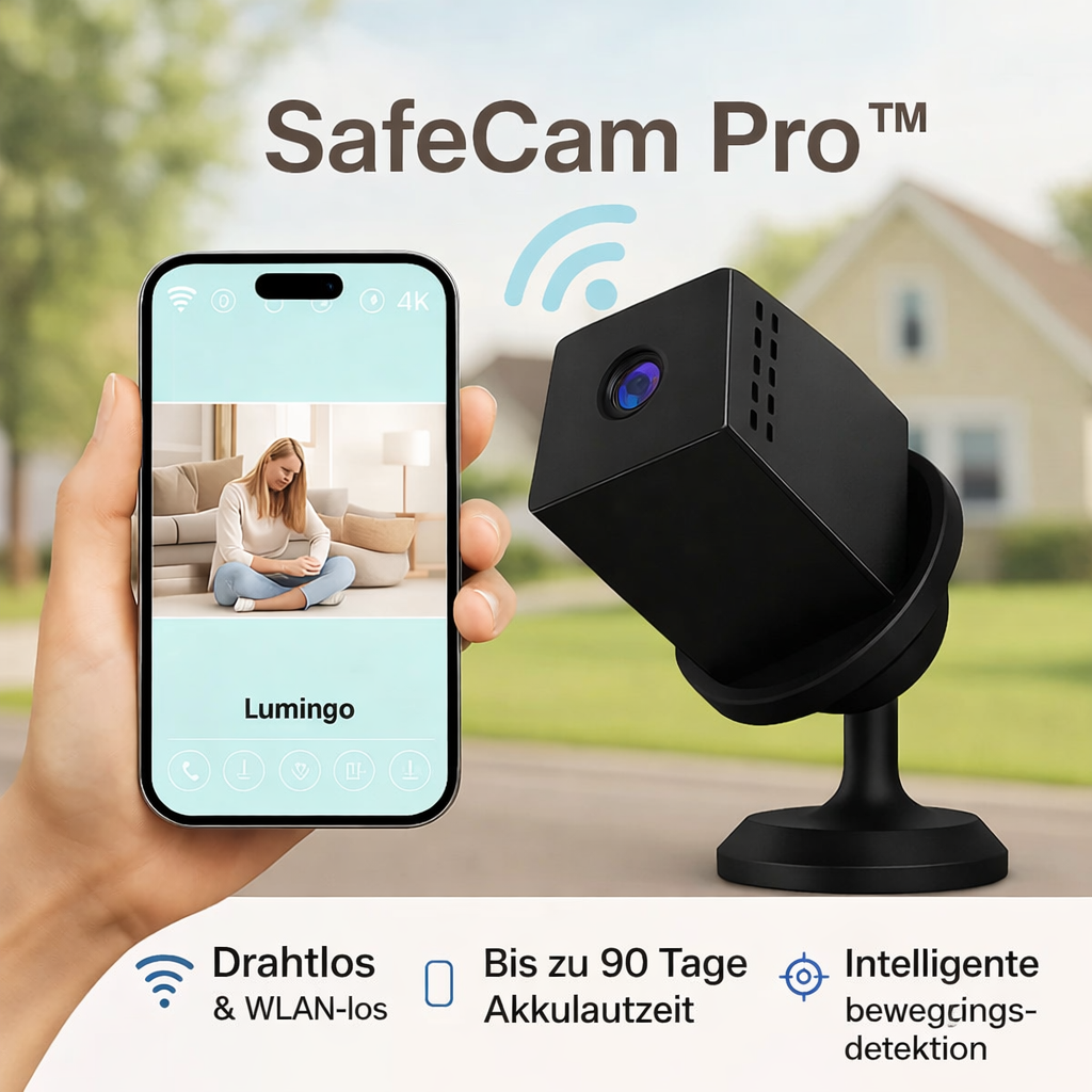 Sicherheitskamera | 4K-Nachtsicht mit Infrarot | Akkubetrieben | SafeCam Pro
