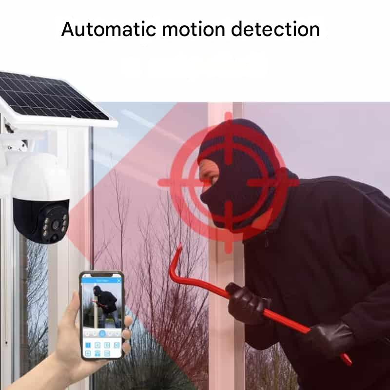 Sicherheitskamera Solar Dual-Linse | 10x Zoom 360° PTZ | 12.000 mAh IP66 4G WLAN | Vigiora