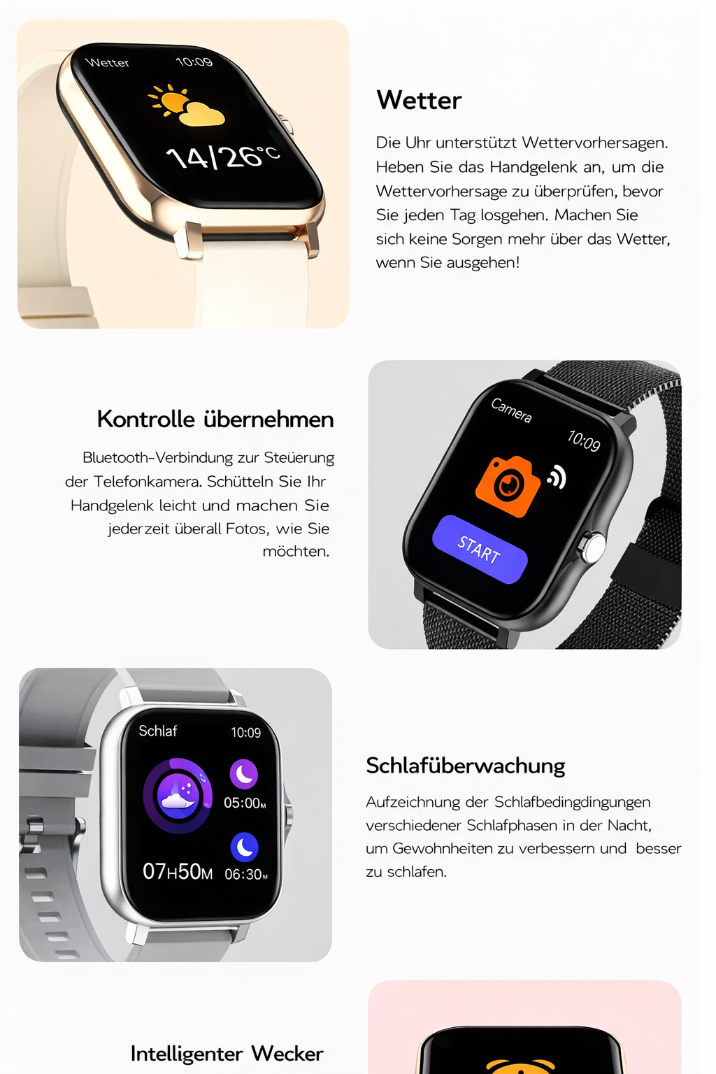 Smartwatch | Gesundheitsüberwachung | Lange Akkulaufzeit | Gebogenes Display | Healthora