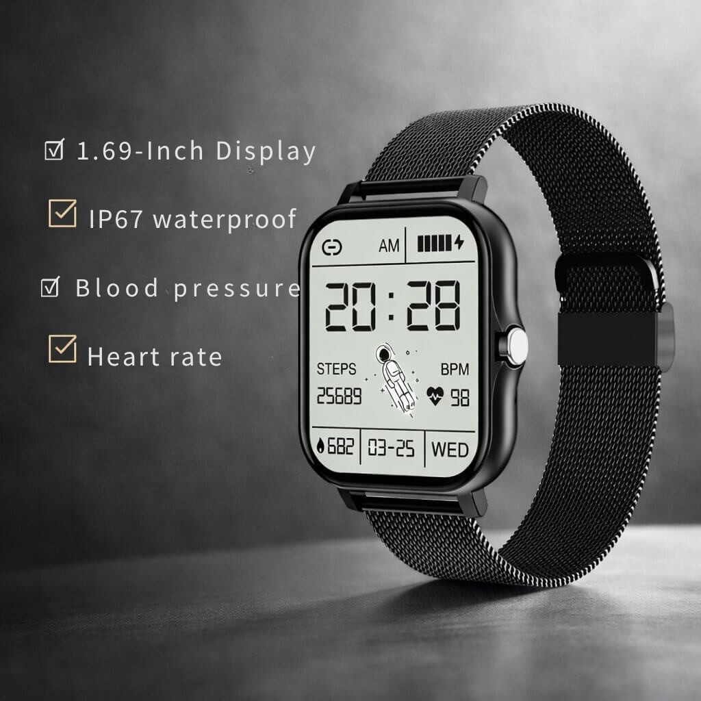 Smartwatch | Herzfrequenz und Schlafüberwachung | Bluetooth | Velnova