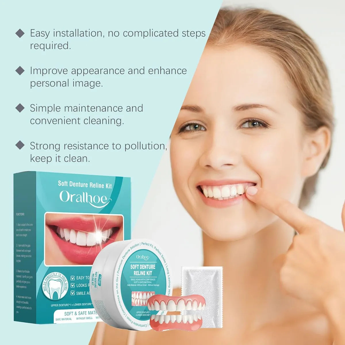 SmileGuard™ Silikonprothesenset – Lächeln Sie den ganzen Tag selbstbewusst ohne Verrutschen oder Schmerzen