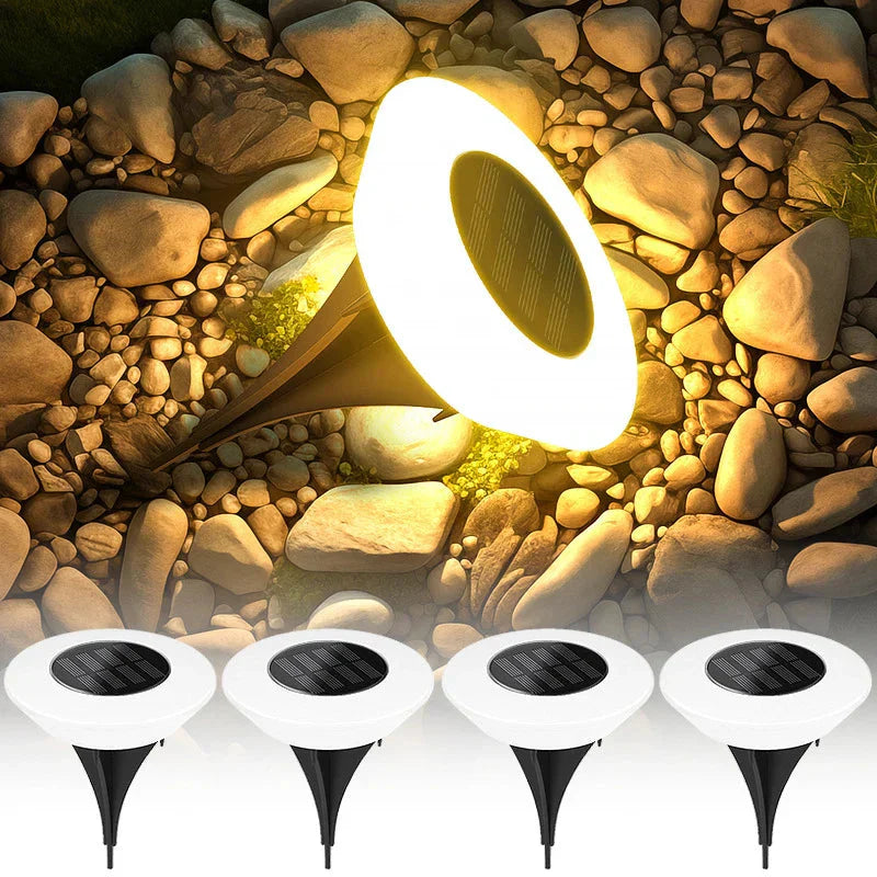 Solar-Bodenleuchten | Automatische Dämmerungsschaltung | Gleichmäßiger Lichtkreis | GartenGlanz