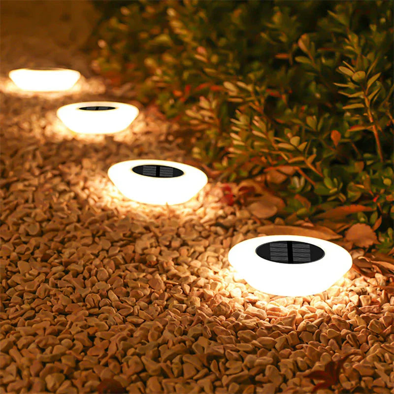 Solar-Bodenleuchten | Automatische Dämmerungsschaltung | Gleichmäßiger Lichtkreis | GartenGlanz