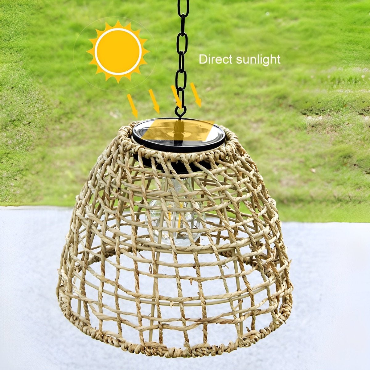 Solar Glockenlaterne | Boho Rattan | Wetterfest | NatureLume