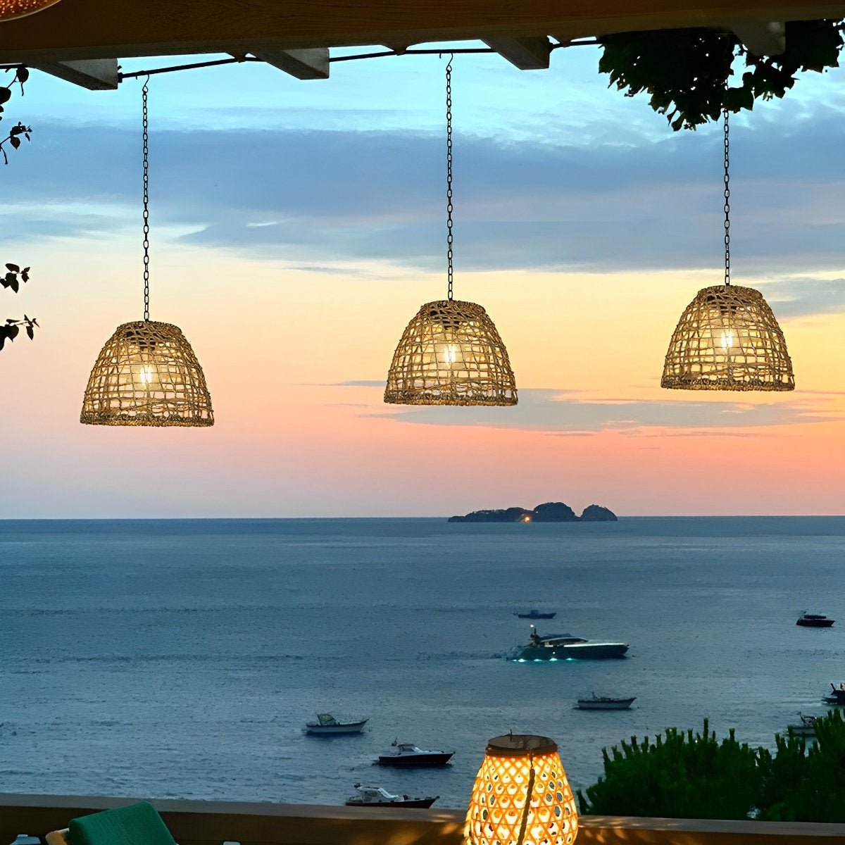 Solar Glockenlaterne | Boho Rattan | Wetterfest | NatureLume