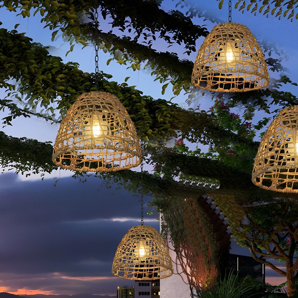 Solar Glockenlaterne | Boho Rattan | Wetterfest | NatureLume