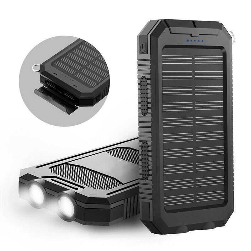 Solar Powerbank Wasserdicht | 500000 mAh Kapazität, Dual USB Ausgänge | IP44 Schutzklasse mit LED Taschenlampe 2