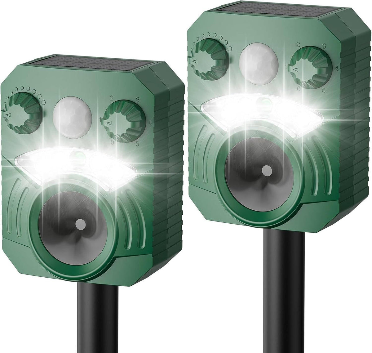 Solar-Tierabwehr Ultraschall wetterfest Garten mit 110-Grad-Sensor 1