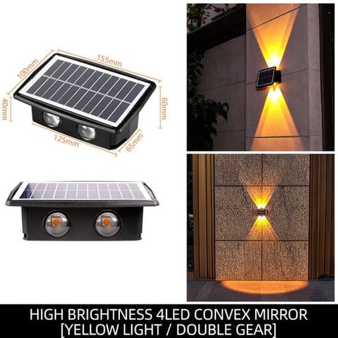 Solar-Wandleuchte LED Kunststoff | Auf- und Abwärtsbeleuchtung, 4 LEDs | IP65 wetterfest, bis 8 Stunden Leuchtzeit 6
