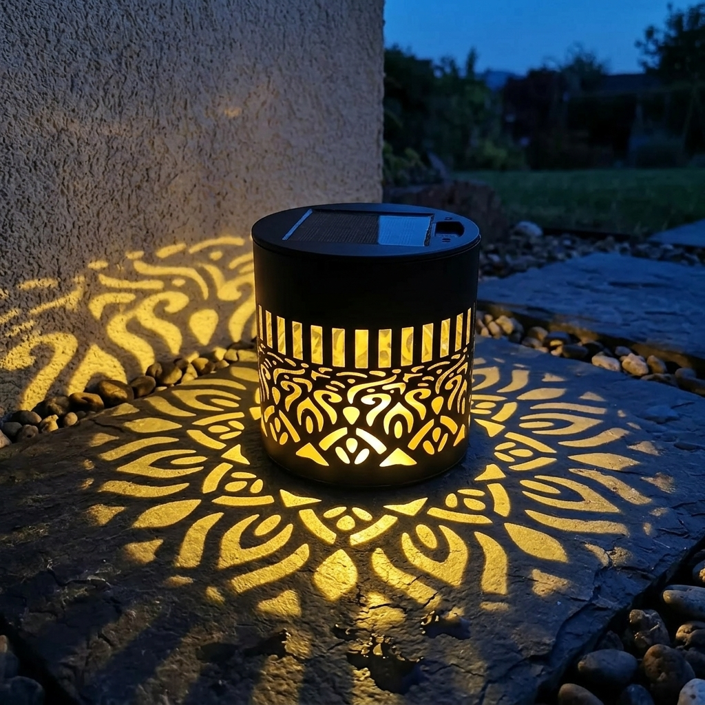 Solar Wandleuchte | Mandala Lichtmuster | Automatisches Einschalten | ShadowBloom