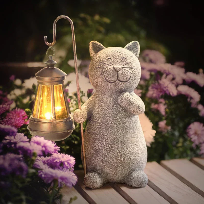 Éclairage solaire | Figurine de chat | Résistant aux intempéries | Lumikitty
