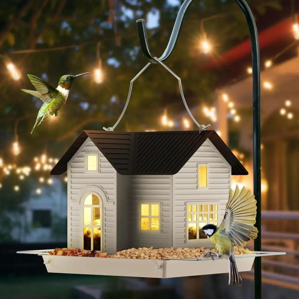 Solarbetriebenes Vogelfutterhaus | Wetterfest mit Lichtsensor | Für Garten, Balkon & Terrasse | Solarnest