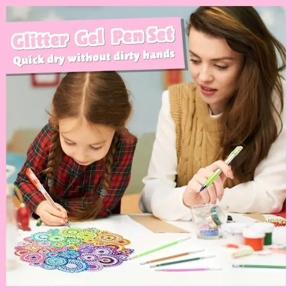 Glittergelpen-sæt | Glider blødt, smudsafvisende og syrefrit | Fin spids | ShineInk