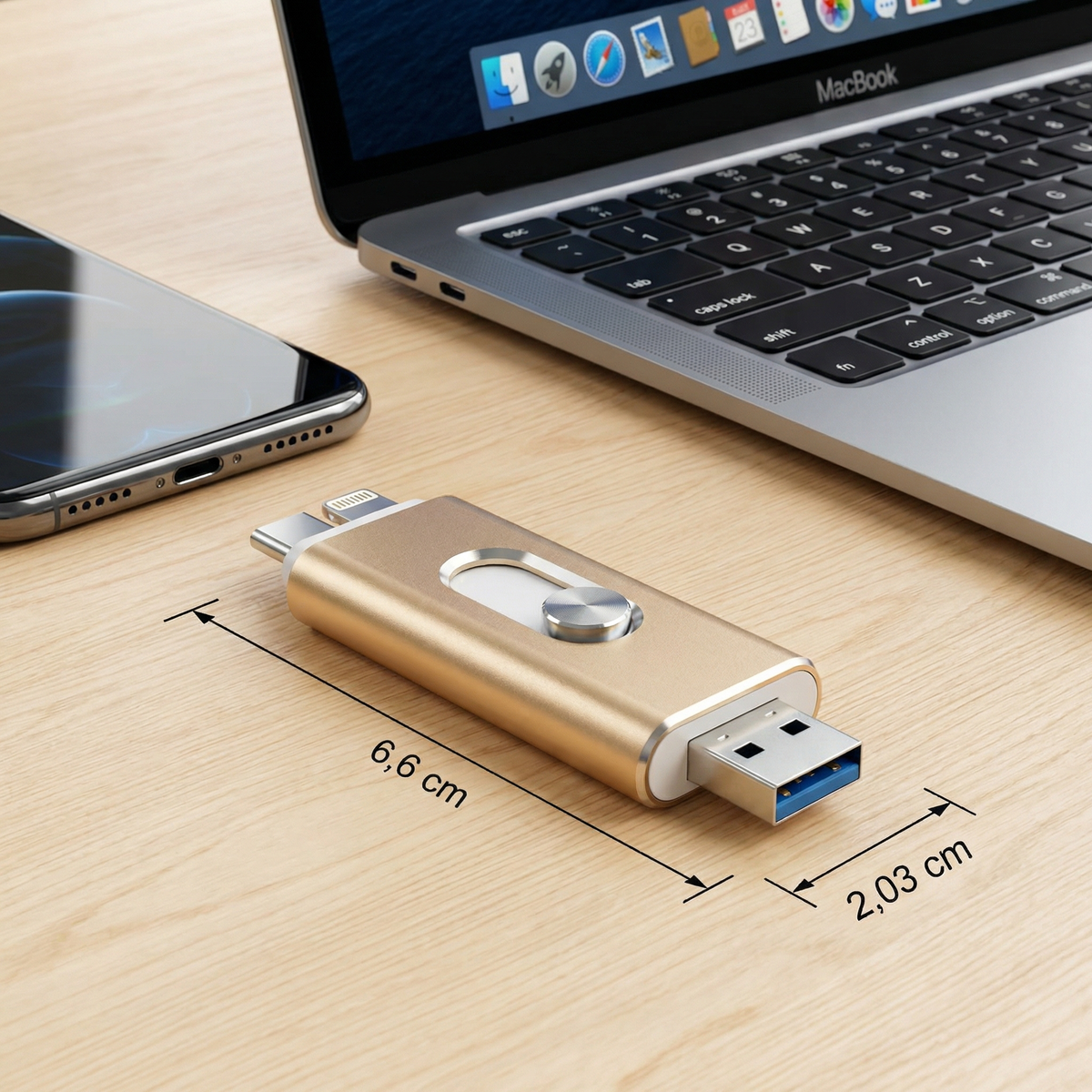 USB-Speicherstick 3-in-1 | USB 3.0 High-Speed mit Type-C & OTG-Adapter | 256 GB bis 1 TB Speichererweiterung für Smartphone & PC 5